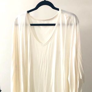 Lane Bryant cream tunic w gold stripes (plus size)